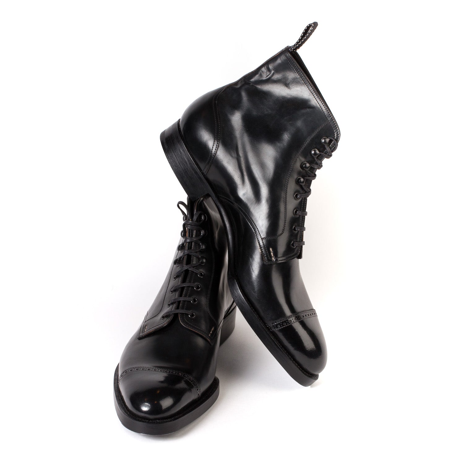 Limited Edition: Boot "Toe Cap Derby American" aus original Horween Shell Cordovan - reine Handarbeit